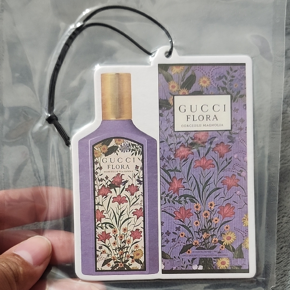 Purple Floral Flora Scented Bottle & Box Car/Home Tag